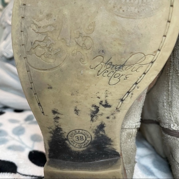 Lavorazione Artigiana Leather Lace Up Dessert Boots  metal chain detailing 8 - Picture 5 of 8